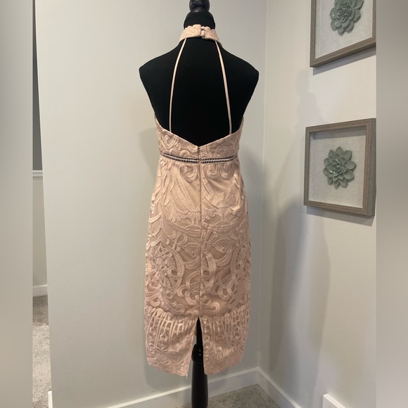 Bardot Pink Lace Midi Dress With Crochet Details EUC - Picture 4 of 15